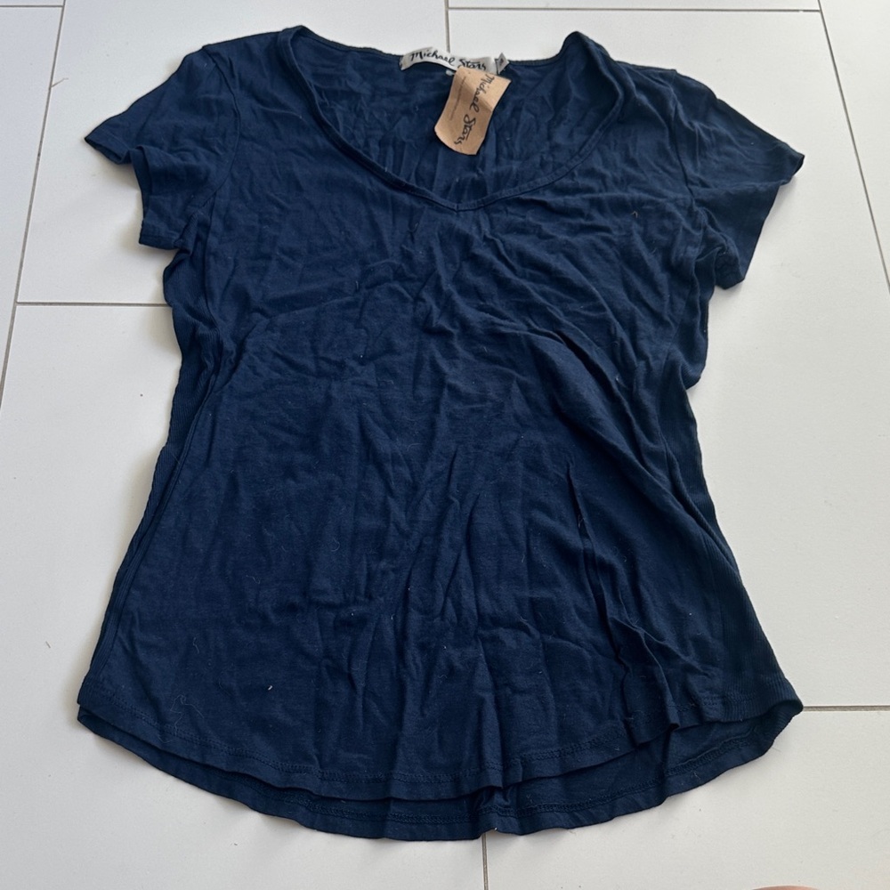 Michael Stars Deep Blue Short Sleeve Tee NWT OS small